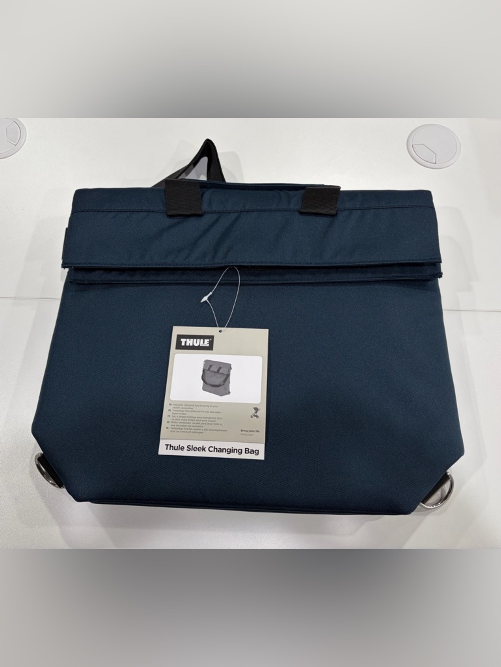Thule Sleek Changing Bag Navy Blue NWT Convertible Shoulder Bag Backpack